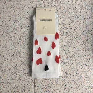 NWT FINGERSCROSSED Bicycle Socks Ride Hearts 43-46 New Red Classic Trip Compress